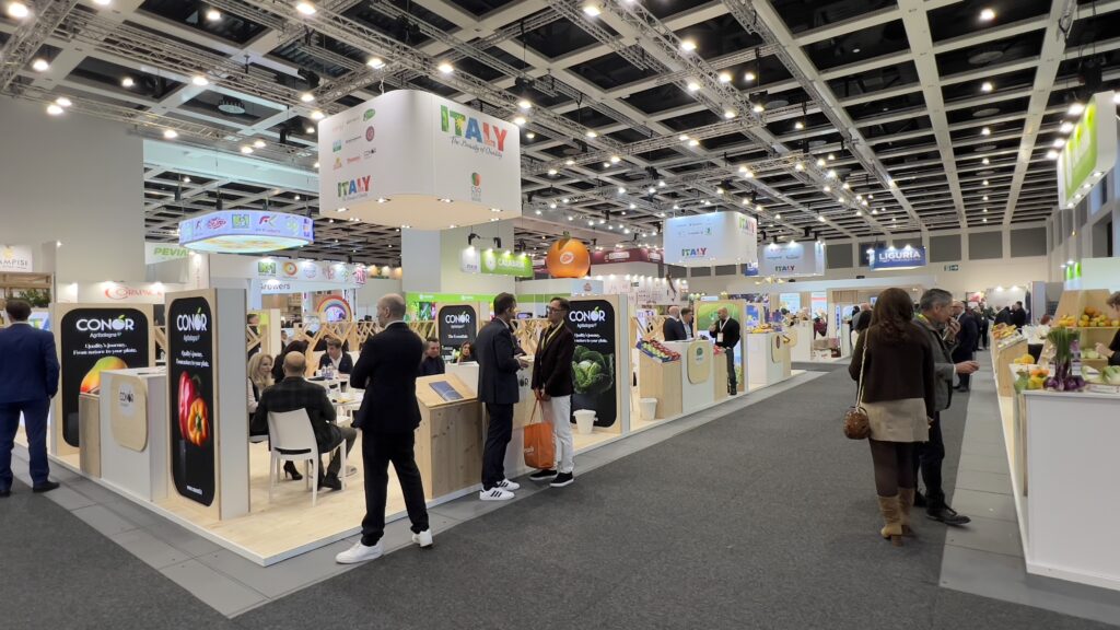 Italian cooperative producers’ pavilion at Fruit Logistica exhibition.